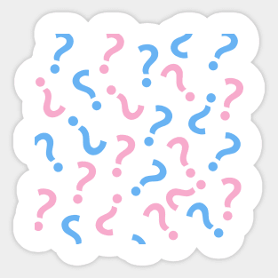 Question mark pink and blue Sticker